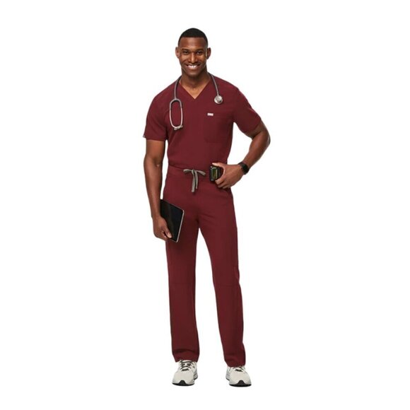 Figs Scrub Pants Mens Size XXL/T Burgundy T-21004T Heavy Duty Waistband Medical - Picture 3 of 16